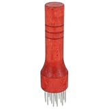 Generisch Edelstahl Fleischzartmacher mit 21 Nadeln Küchenzubehör mit Rotem Holzgriff für Hähnchen Rind Schweinefleisch Zur Zartmachung und Saftigkeitssteigerung für Familie und Gastronomie