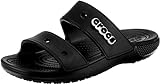 Crocs Classic Sandale – Unisex Sandalen für Erwachsene mit zwei Riemen – Slip-On-Sliders – Schwarz – Größe 41-42