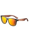 MIAROZ Polarisierte Holzsonnenbrille: Modisches Holzgestell mit UV400 Schutz reduziert Blendung – Sonnenbrille für Damen & Herren Mode-Accessoire Geschenk