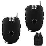 BOULESENM 2 Stück Einziehbares Kabelschloss mit 130cm Drahtseil, Zahlenschloss Vorhängeschloss Spezialschloss mit Zahlencode, Rollerschloss Kabelschloss Zahlenschloss, für Fahrräder Skiern Helm Gepäck