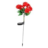 OSALADI Solar-lampe Mit Roten Rosenblüten Gartenlaternen Solarbetrieben Vogelnest Dekoration Gefälligkeiten Für Fußballpartys Solarleuchten Für Den Außenbereich Ornament Led Rasenlampe Abs