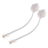 PHENOFICE 2St rj45 bis rj11 Zu Adapter für Telefonstecker kleiner Adapter Anschlüsse Steckeradapter Kabel-Ethernet Telefonbuchse auf Ethernet-Adapter Internetversorgung Kupfer