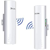 Gigabit Wireless Bridge Punkt-zu-Punkt Outdoor, 5,8 G 1 Gbit/s ULNA WiFi Bridge CPE mit 16dBi High-Gain-Antenne, lange Reichweite bis zu 3 km, 27 dBm, 24 V POE-Stromversorgung, IP65 wasserdicht,