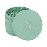 HIZN Keramik Grinder Crusher | ø 63mm | 4-teilig | Haftfrei dank Nanokeramik-Beschichtung | inkl. Beutel, Pollenschaber, Pinsel und Mundstück (Mint)