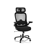 hjh OFFICE XXL Drehstuhl bis 220 kg belastbar Instructor SW I PRO Stuhl Schwerlast Bürostuhl Stoff/Netz Schwarz 691007