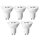 Linkind Dimmbar 5.7W GU10 LED Lampen, ersetzt 75W Lampe, 2700K Warmweiß Reflektorlampe GU10 Spot, 110° breite Abstrahlwinkel 560Lm LED Leuchtmittel PAR16 LED, 5 Stück