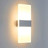 Lightess Wandleuchte LED Innen Modern Weiss Wandlampe...