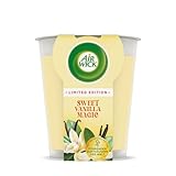 Air Wick Wohlfühl-Duftkerze XL im Glas – Duft: Sweet Vanilla Magic – Bis zu 40 Stunden Brenndauer – Enthält natürliche ätherische Öle – 220 g Duftkerze