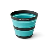 Sea to Summit Frontier Ultraleichter, faltbarer Campingbecher, 340 ml, Aqua Sea Blue