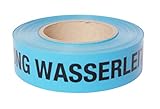 PremSecure Trassenwarnband Achtung Wasserleitung Warnband Trinkwasser Wasser Leitung Trassenband Trassierband 75m blau schwarz