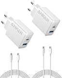 Anker 20W USB C Ladegerät, iPad Netzteil, USB-Schnellladenetzteil, iPad Ladegerät, Kompatibel mit iPhone 17/16/15 Series (2X 1,5m USB C Kabel inkl.)