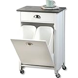 Kesper| Küchenwagen mit Mülltrennsystem, Material: Faserplatte, Maße: B 50 x H 79 x T 37 cm, Farbe: Weiß, Grau | 25527 13