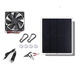 YQVEOT Solarpanel Sonnenkollektor USB 10W 5V 12V Solarmodule wasserdichte Ladegerät Mini -Beatmungslüfter for Pet Geflügelhaus RV Dach Solar Abgasventilator(Panel with Fan)