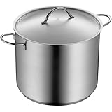 WMF Gemüse- Suppentopf Induktion 28cm, Metalldeckel mit Dampföffnung, Kochtopf groß 14l, Cromargan Edelstahl mattiert, großer Topf unbeschichtet, backofengeeignet