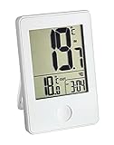 TFA Dostmann Pop Funk-Thermometer, Außen- oder Innentemperatur in Großformat, Anzeige der Uhr,L 60 x B 23 (50) x H 90 mm