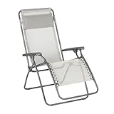 Lafuma Mobilier -Relaxsessel Zero Gravity RT 2 -Klappbarer Liegestuhl für Terrasse, Garten -Strapazierfähiges Batyline®-Gewebe -Mehrpositionenliege, Komfortabel, Roggenbeige