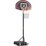 YOLEO Basketballkorb Outdoor für Kinder, 160–210cm Höhenverstellbar, Transportable Basketballständer mit Rollen, Tragbar Kinder Basketballkorb