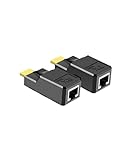 1080P HDMI auf RJ45 Extender Adapter 60M, BolAAzuL HDMI Extender 1080P 60Hz Netzwerk Verlängerungskonverter über Cat5e/6/7 Kabel bis zu 60M Videosender für Monitor PC Loptop HDTV Ethernet Extender