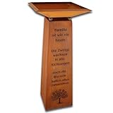 Rostikal Edelrost Gartendeko Säule 1,15 m Familien Spruch mit Dekoschale Rost Wohndeko (Schale 50 x 50 cm)
