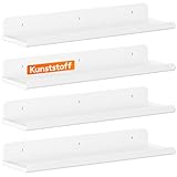 Lifewit Hängeregale für die Wand, 4er Pack Weißes 38CM Raumdeko für Bücherregal/Schallplatten Präsentaion von Fotod im Schlafzimmer, Wohnzimmer, Bad, Küche Lagerung & Organisation