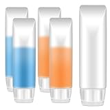 JJUNW 5 Stück Reiseflaschen 30ml, Klare Nachfüllbare Tuben Flaschen Leere Reise Kosmetische Container mit Klappdeckel Reisegrößenbehälter für Shampoo Lotion Lipgloss Handcreme