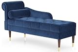 Vesgantti Velvet Chaiselongue, Indoor Lounge Sofa mit linker Armlehne und Lendenkissen, gepolsterte Recamiere für Wohnzimmer, Schlafzimmer und Büro, werkzeuglose Montage