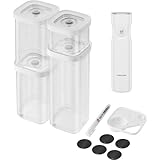 ZWILLING Cube Frischhaltedosen-Set, 6-teilig + Vakuumierer, transparent