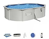 Bestway Hydrium StahlwandPool Set, oval mit Sandfilterpumpe, 500 x 360 x 120 cm, weiß