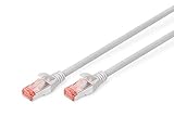 DIGITUS LAN Kabel Cat 6 - 1,5m - RJ45 Netzwerkkabel - S/FTP Geschirmt - Kompatibel zu Cat6A und Cat7 - Grau