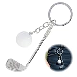 Schlüsselanhänger mit Golfschläger und Golfbällen, Golf Zubehör Schlüsselringe, Geschenkidee für Golfer, Golf Schlüsselringe für Männer und Frauen