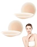 Fonyiunce Nippelpads, 4 Stück, mit Brustwarzenschutz, 8cm, Natürliche Unsichtbare, Wiederverwendbares und Waschbar, für Rückenfreie & Trägerlose Outfits