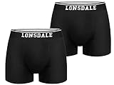 Lonsdale Herren Boxershorts Doppelpack Oxfordshire Black/Black XL