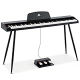 MUSTAR 88 Tasten Digital Piano für Anfänger, Keyboard Piano Volle Größe mit 3 Pedaleinheiten, Portable E-Piano, Home Digital Piano mit MIDI-USB und Ständer, Schwarz