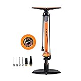 GOBKO Fahrradpumpe Fahrrad-Standpumpe mit Manometer, Fahrradpumpen mit Presta und Schrader Reifenpumpe multifunktionale Luftpumpe für Rennrad MTB Sportballpumpe Hochdruck 160 Psi und 11 Bar