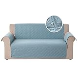 Carvapet Sofabezug Wasserabweisend Sofaüberwurf Antirutsch Sofahusse Schutz vor Haustier Katze Hunde Sofa überwurf Couch überzug für Sofa(2 Sitzer,Blau)