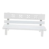 UPKOCH Gartenbank aus Retro Deko für Micro Weiße Miniaturbank für Garten Dekoration für Puppenhaus und Kreative