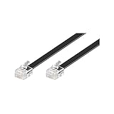 Goobay 50324 Modularanschlusskabel 15 Meter, Schwarz - RJ12-Stecker (6P6C) auf RJ12-Stecker (6P6C)