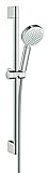 Hansgrohe Duschset Crometta 100 Vario, 26651400, Brausegarnitur mit Handbrause, Brauseschlauch (160 cm)Brausestange (65 cm), 4 Strahlarten, Weiß-Chrom, 20831 4