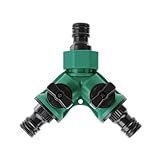 JZK 2 Wege Gartenschlauch Verteiler 1/2 Zoll Wasserschlauch Rohrverbinder Adapter Gartenhahn Y Verteiler Verbinder mit individuellen On/Off Ventilen Schnellschlauch Endverbinder