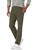 Amazon Essentials Herren 5-Pocket-Chinohose, Komfortabler Stretch, Gerade Geschnitten (Früher Goodthreads), Olivgrün, 35W / 30L