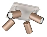 Trio Leuchten Deckenleuchte Marley 802430465, Metall Coffee/Warm Grey, exkl. 4x GU10, Rostfarbig