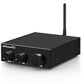 Nobsound Bluetooth 5.0 Stereo Verstärker: Mini Audio 2.0 Kanal Integrierter Verstärker mit Bass-Höhen-Regler, für Lautsprecher zu Hause 50W x2 TPA3116