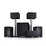 Teufel System 6 '5.1-Set Heimkino Set mit Mächtiger Subwoofer, High-End-Klasse Lautsprecher für Filmton und Musik, 3-Wege-Dipole, Kinoatmosphäre - schwarz