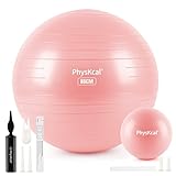 PhysKcal 65cm Pink Dicker Gymnastikball und 23 cm Pilatesball Set, Anti Burst Gymnastikball, Anti-Rutsch-Sitzball, Balanceball, Yogaball für Zuhause, Fitnessstudio und Büro