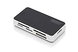 DIGITUS USB 3.0 Card Reader, All-in-One Kartenlesegerät für MS, SD, SDHC, MiniSD, M2, CF, MD, SDXC Speicher Karten, Schwarz