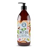 FIT ME Bio MCT Öl C8 C10-500ml für Ketogene Ernährung und Keto Diät - aus 100% Vegan Kokosöl Bio - Geschmacksneutral - mit Pumpe
