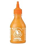FLYING GOOSE Sriracha Mayoo Sauce, pikante Mayonnaise, leicht scharf, orange Kappe, Würzsauce aus Thailand, vegetarisch, 1 x 200 ml