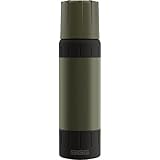 SIGG – Isolierte Trinkflasche – Thermosflasche Alpine Star Roasted Green mit Becher – 20 St. Heiß, 72 St. Kalt – Kompakt & Robust – Auslaufsicher – BPA-frei – Outdoor, Camping & Wandern – Grün – 0,75L