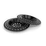 AFBLUSSHELD 2er Set Abflusssieb Edelstahl - Deluxe Waschbecken Sieb - Flexibles Haarsieb Dusche - Abflussieb Küche & Dusche - Premium Sink Strainer - Abfluss Sieb Waschbecken (Schwarz)