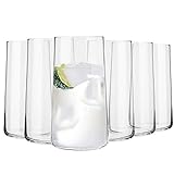 Krosno Highball Wasserglas Saft | 6 Stück | 540 ml | Avantgarde Collection | Perfekt für Zuhause, Restaurants und Partys | spülmaschinenfest